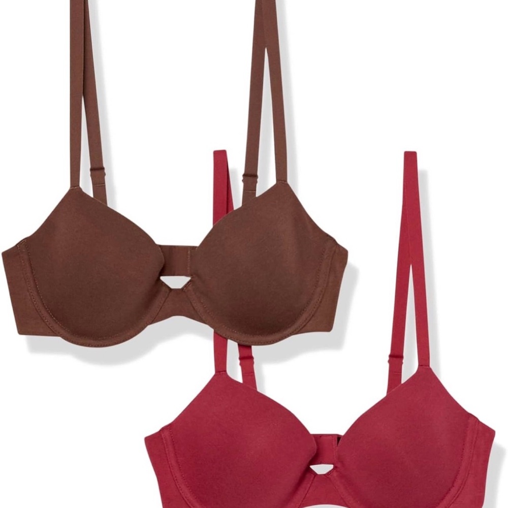 NWT Women's Underwire Lightly Padded Demi Cup Microfibre Bra, Pack of 2